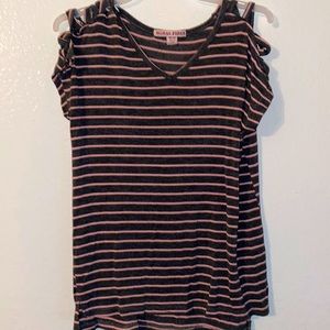 Grey and pink girls size 10/12 blouse